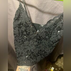 Express Sequined Crop Top